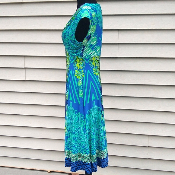 Jones New York Teal Blue and Green dress Size 4 - Picture 2 of 9